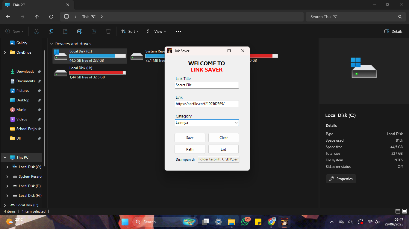 Link Saver Screenshot 2